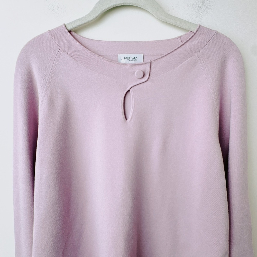 Per Se Carlisle Sweater Top Womens XL Purple Minimalist Soft Girl Office Capsule - Picture 3 of 9